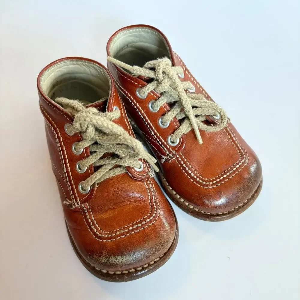 Buster Brown Shoes Toddler Leather Saddle Oxford Brown Sz 6 Vintage w Box USA